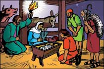 11. Les bergers visitent l'enfant Jésus